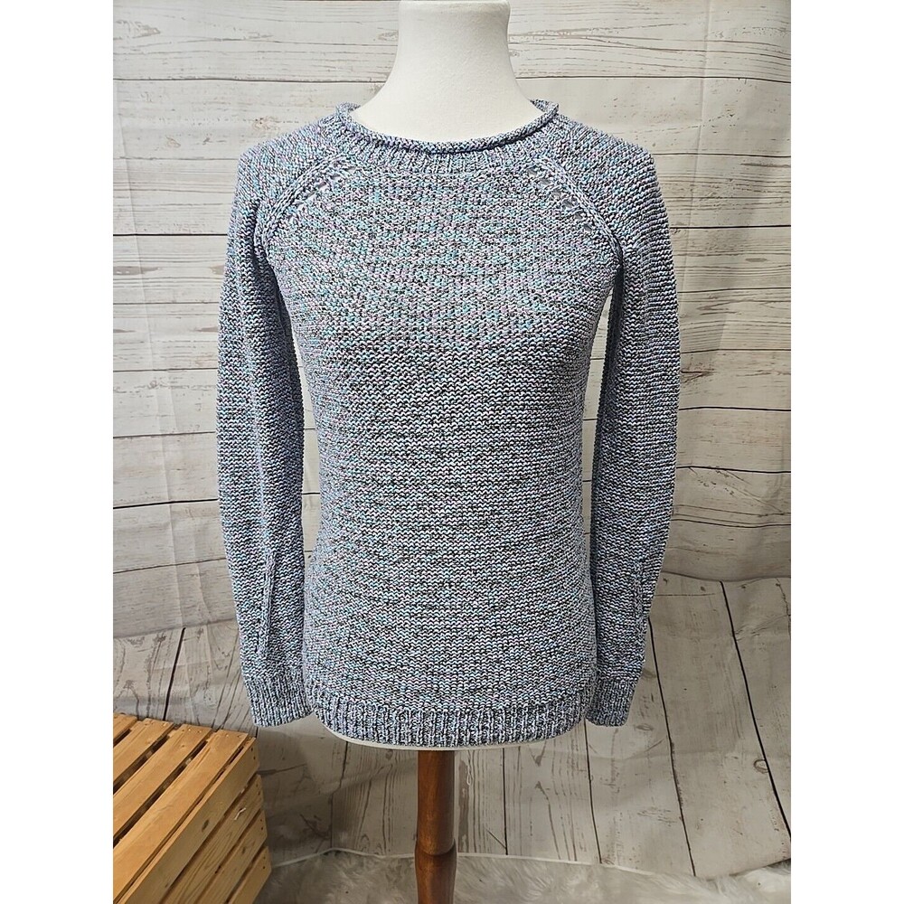 Talbots Sweater Women's Size Petite Small? Pastel Coastal Cotton Blend Crochet